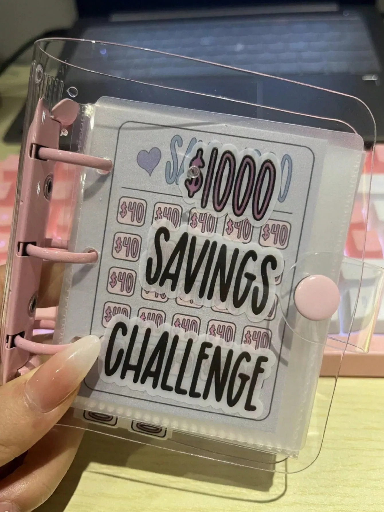 1 25-Page Mini Pocket Portable Money-Saving Challenge Binder With 4 Options