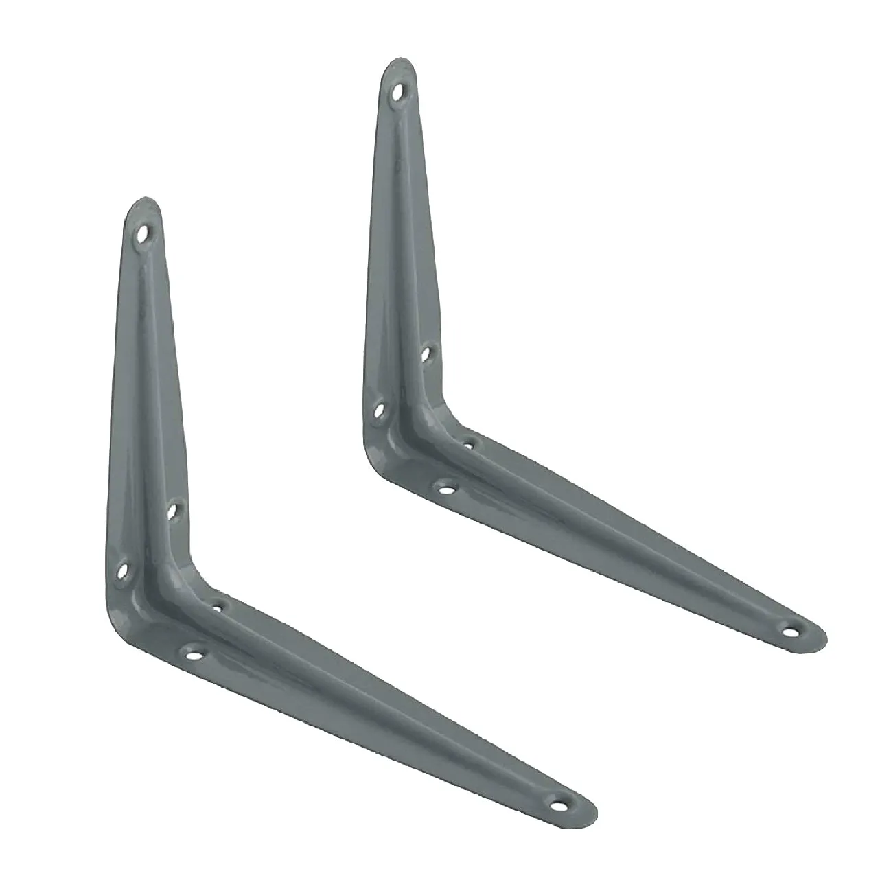 10 x Grey Metal London Shelf Support Brackets