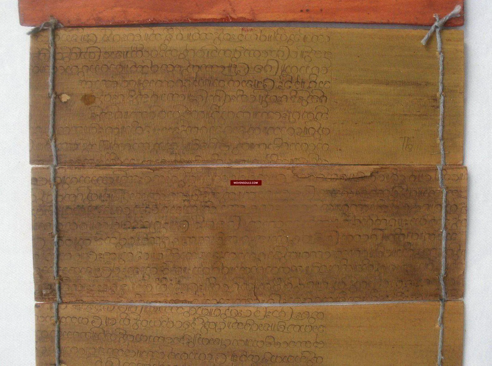 1162 SOLD Vintage Burmese Parabaik Manuscript on Palm Leaf