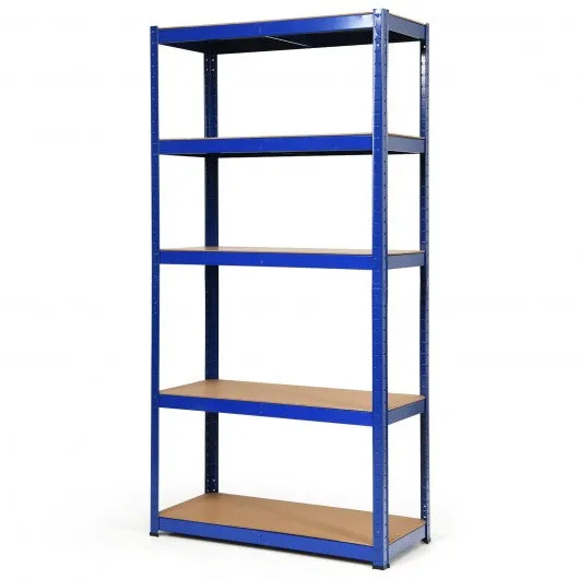 2 Pcs Storage Shelves Garage Shelving Units Tool Utility Shelves-Navy