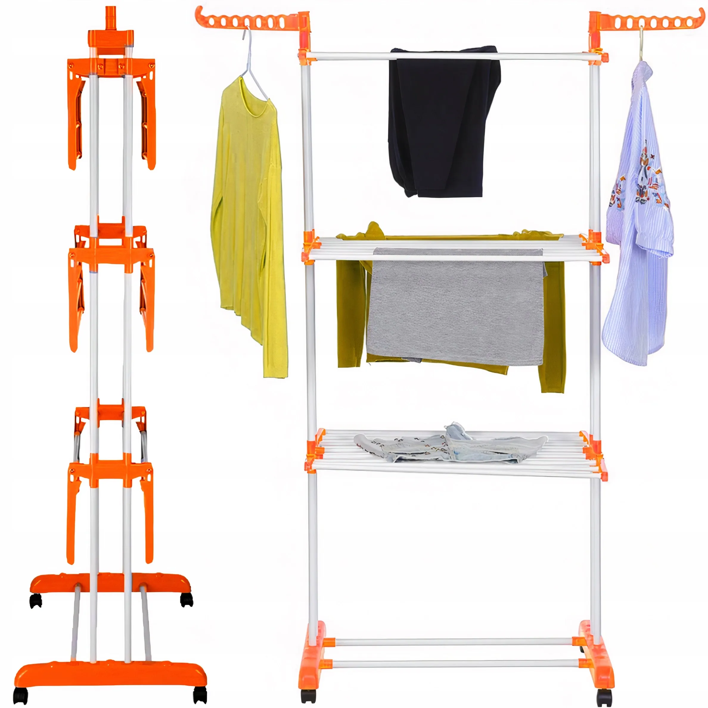 3 Layer Clothes Drying Racks-Orange