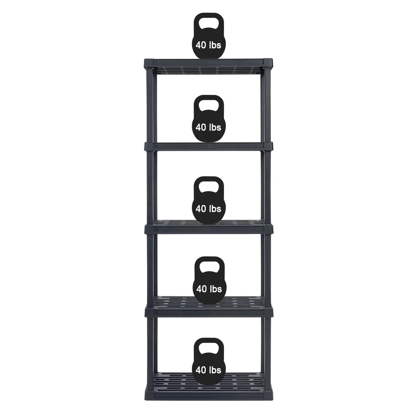 3-Tier Multi-purpose Shelf Display Rack, Utility Rack, Storage Organizer Shelving Unit for Pantry, Closet, Kitchen, Laundry or Garage - Black