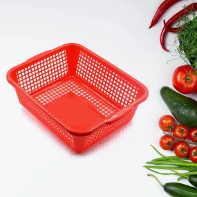 5542 Plastic 1 Pc Kitchen Small Size Dish Rack Drainer Vegetables and Fruits Washing Basket Dish Rack Multipurpose Organizers (29x22CM Mix Color)