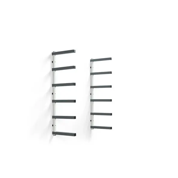 6-Level Lumber Storage Rack – White and Gray