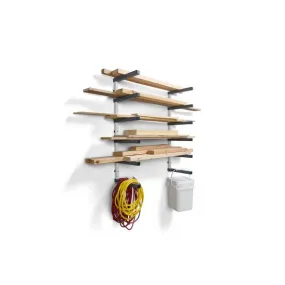 6-Level Lumber Storage Rack – White and Gray