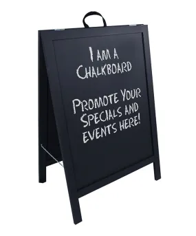 A-Frame Sidewalk Chalkboard Sign – Double Sided - Black Wood Frame