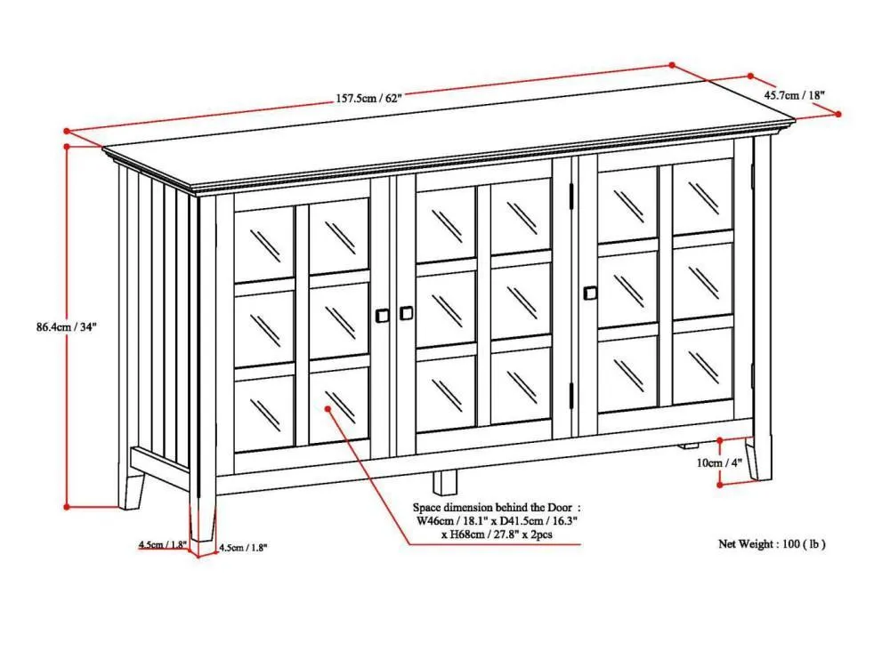 Acadian Wide Storage Cabinet