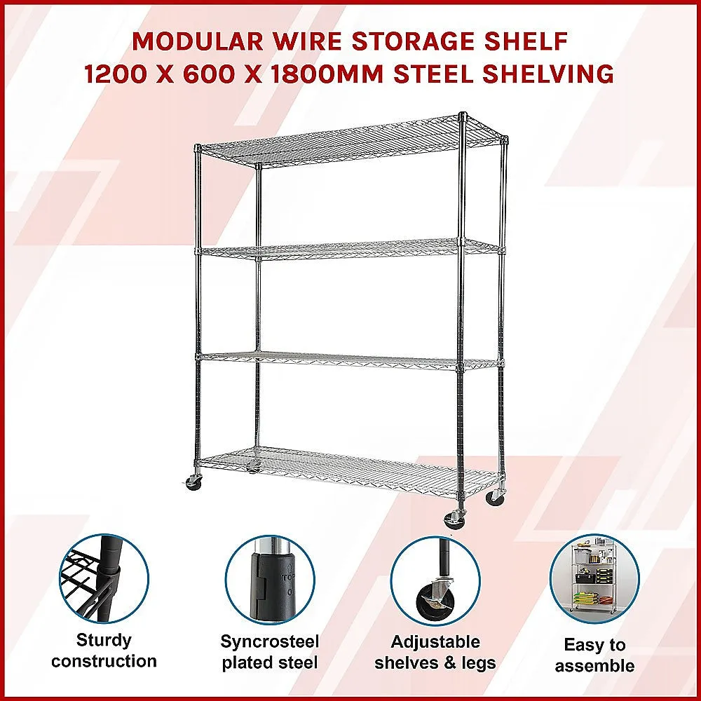 Adjustable Carbon Chrome Wire Storage Shelf 1200x600mm