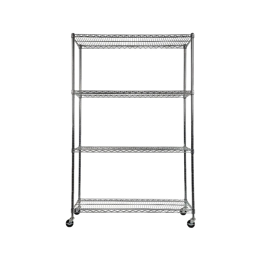 Adjustable Carbon Chrome Wire Storage Shelf with Wheels