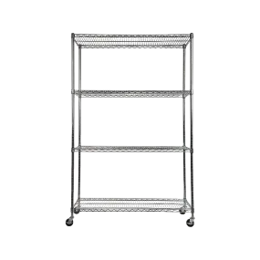 Adjustable Carbon Chrome Wire Storage Shelf with Wheels