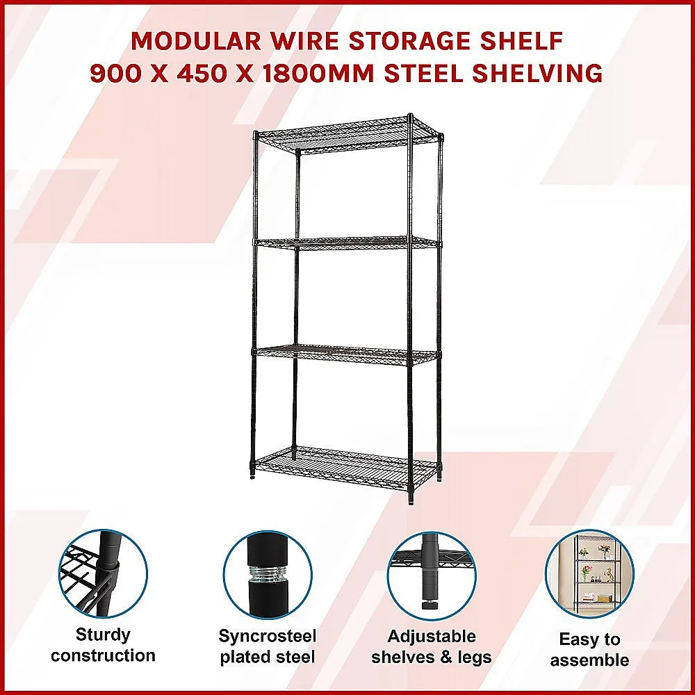 Adjustable Modular Wire Storage Shelf 900x450mm Steel