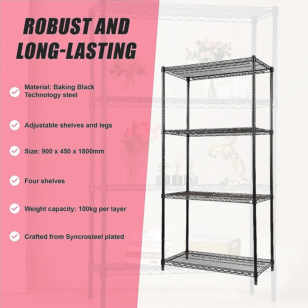 Adjustable Modular Wire Storage Shelf 900x450mm Steel