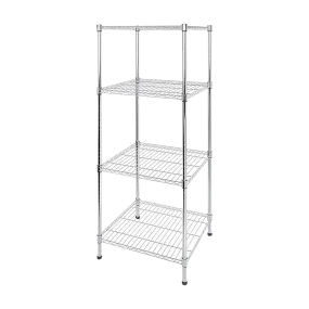 Adjustable Steel Wire Storage Shelf, 600x600x1800mm, 4 Shelves