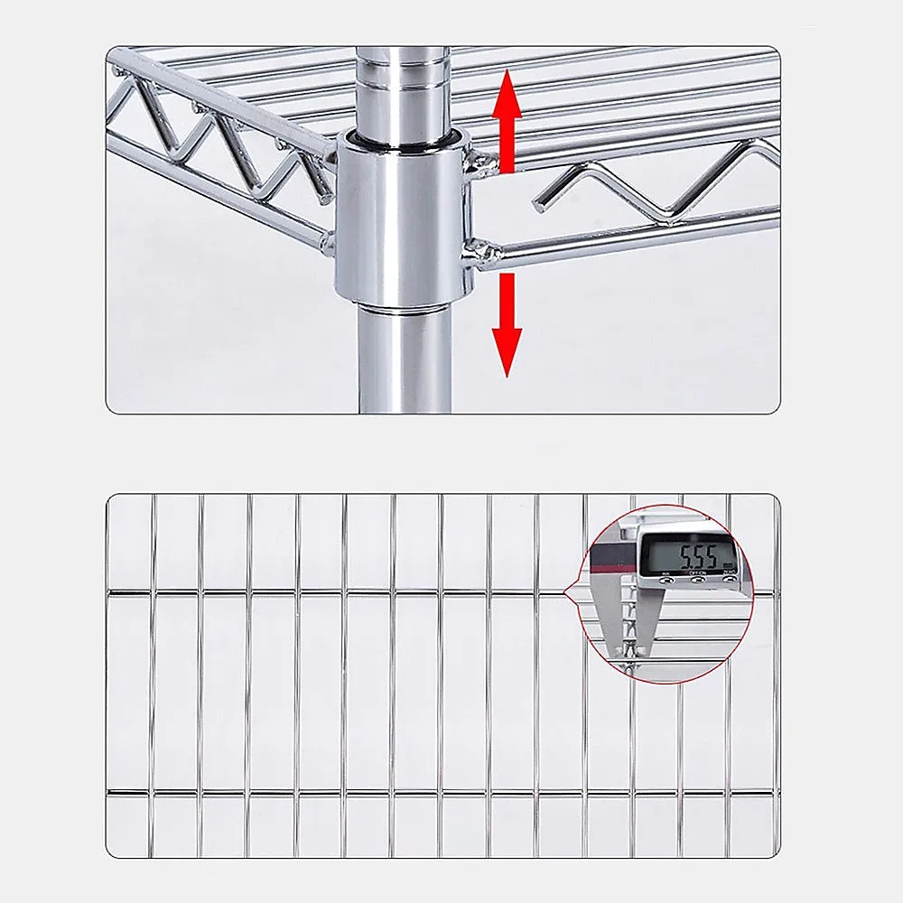 Adjustable Steel Wire Storage Shelf, 600x600x1800mm, 4 Shelves