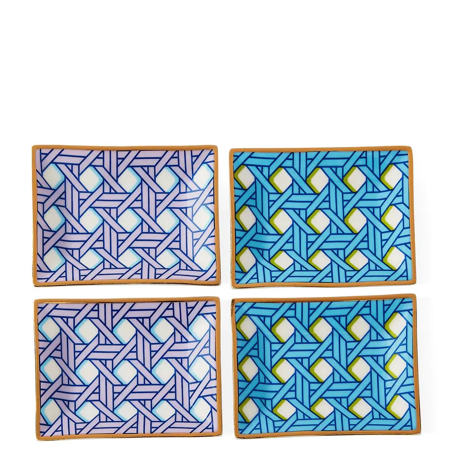 Basketweave Porcelain Trays