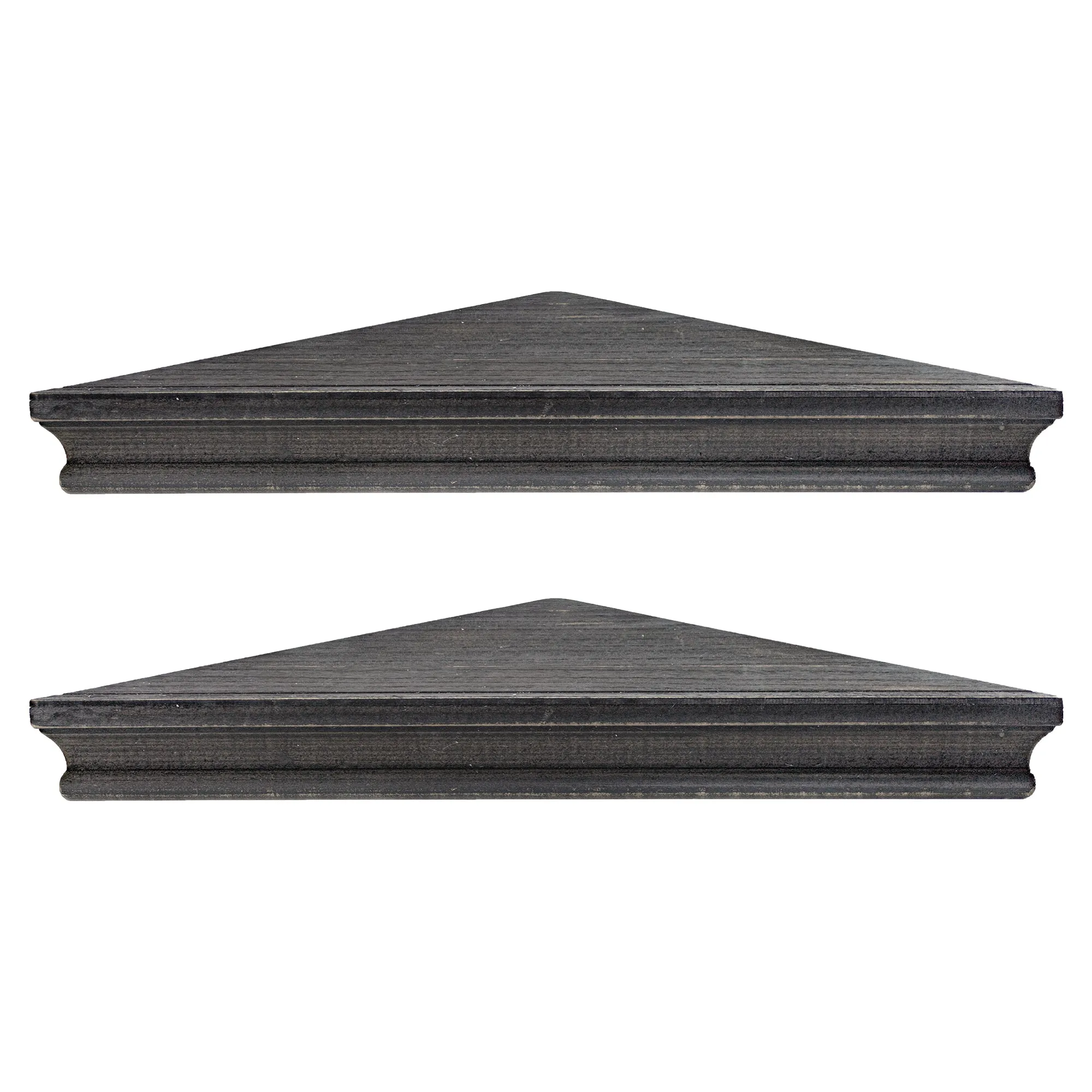 Beveled Wood Floating Corner Shelves (Set of 2) - Black