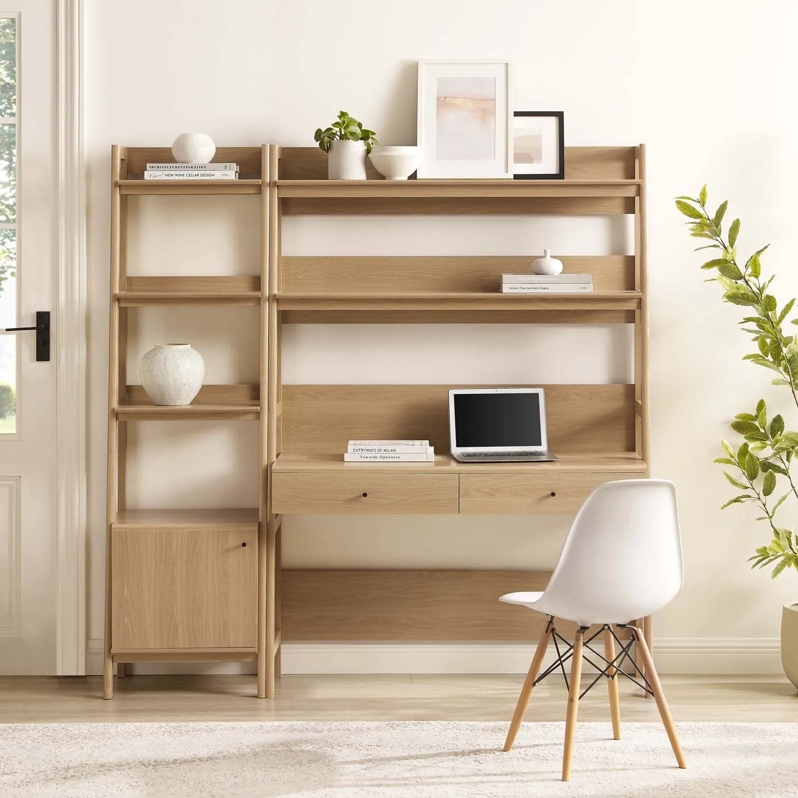 Bixby 2-Piece Wood Office Desk and Bookshelf by Modway