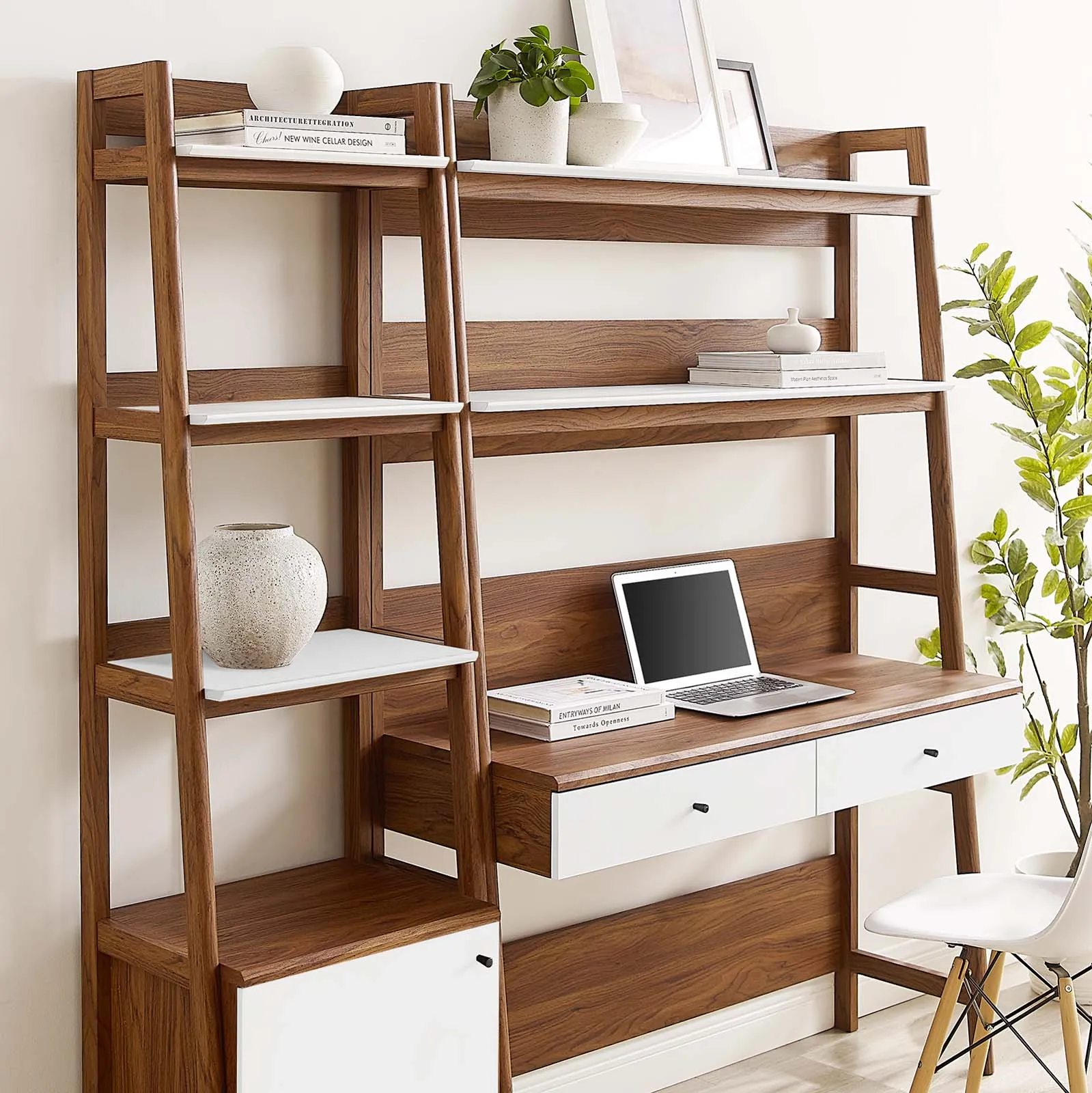 Bixby 2-Piece Wood Office Desk and Bookshelf by Modway