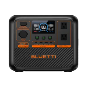 BLUETTI AC70P Portable Power Station | 1000W 864Wh