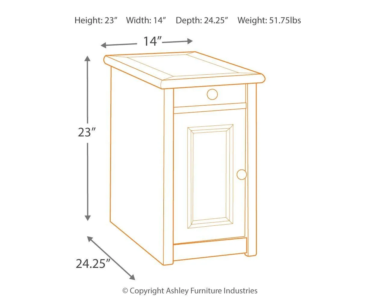 Bolanburg - Chair Side End Table - Door