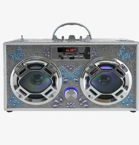 Butterfly Bling Boombox & Bluetooth Speaker