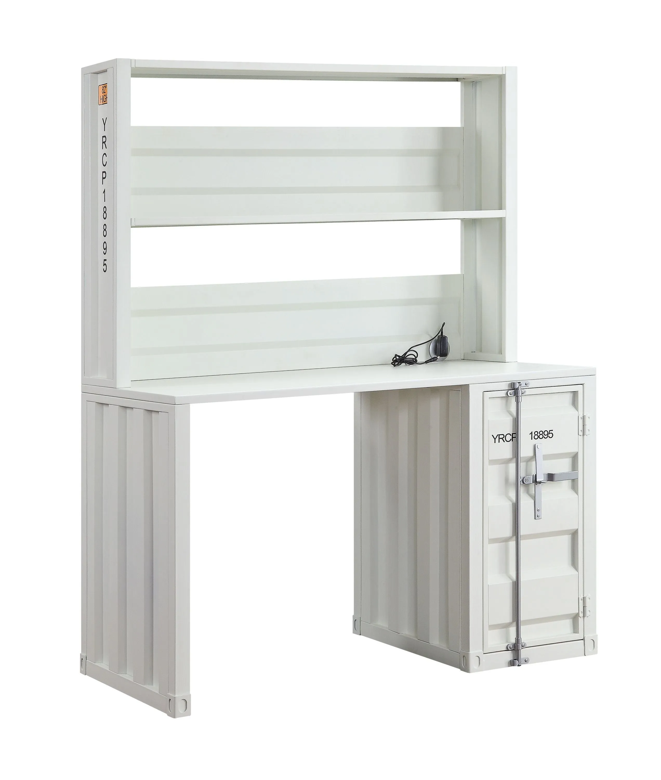 Cargo Desk & Hutch - White