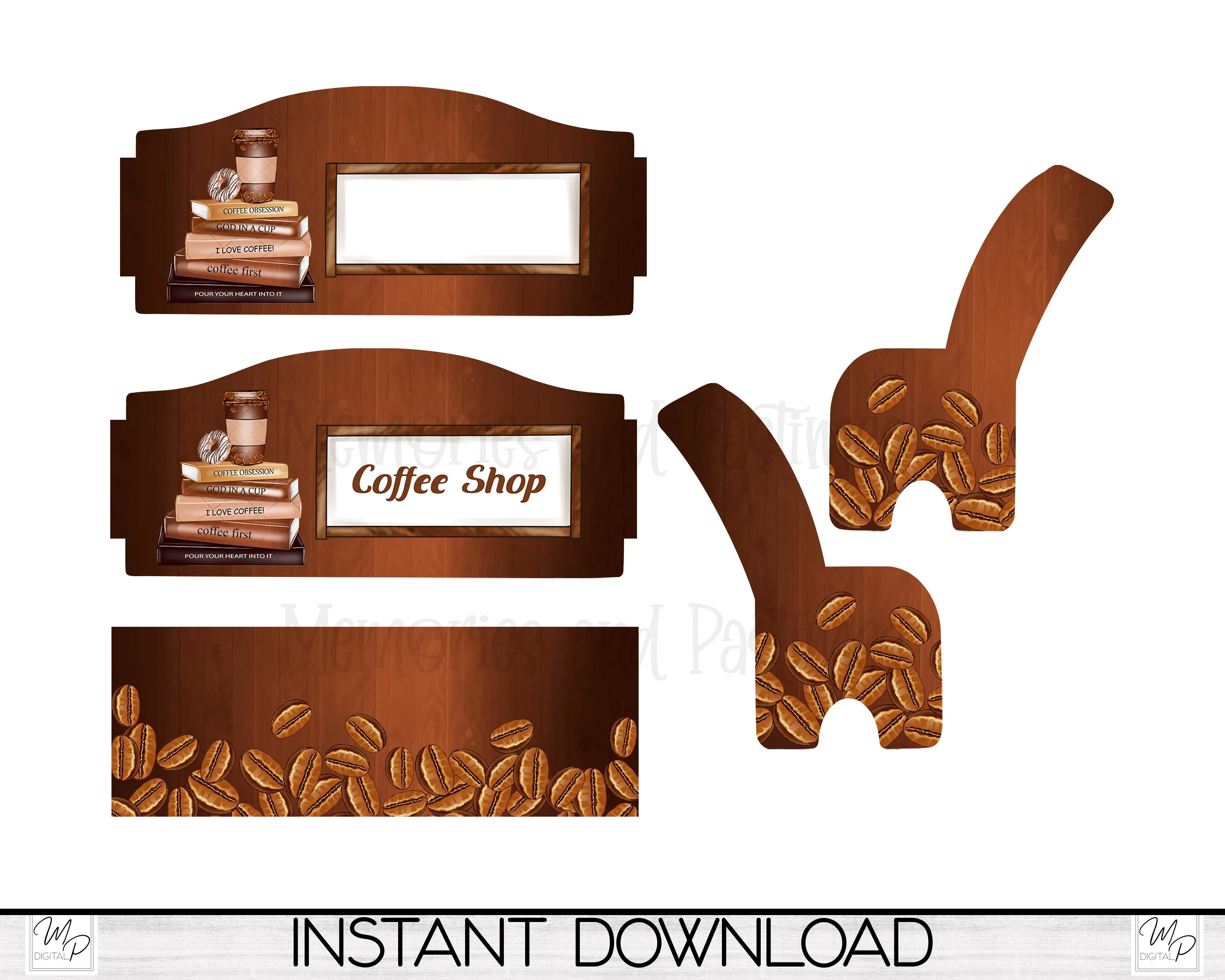 Coffee Bench PNG for Sublimation, Sublimation Design for Tiered Tray Benches, Digital Download, MSS Blank Design