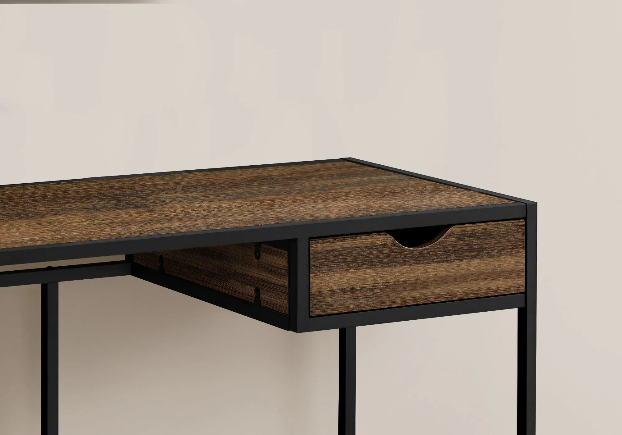 Computer Desk - 42"L / Brown Reclaimed / Black Metal