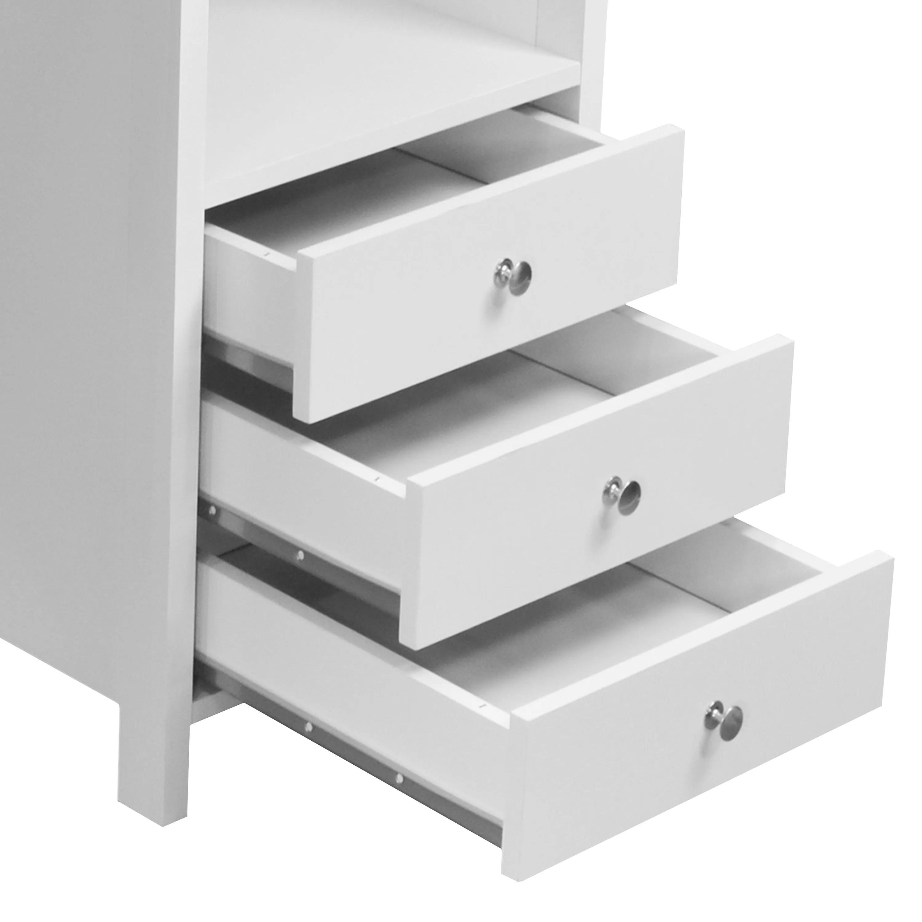 Contemporary White Desk with 3 Storage Drawers