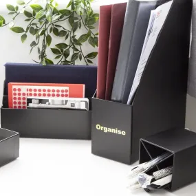 Desk Organiser Set - Black - 4 Pcs