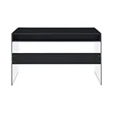 Dobrev 2-drawer Writing Desk Glossy Black and Clear