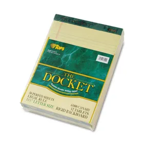 Docket Perforated Pads, Wide Rule, Letter Size, 16# Paper, (12-pack, 50 sheet pads)