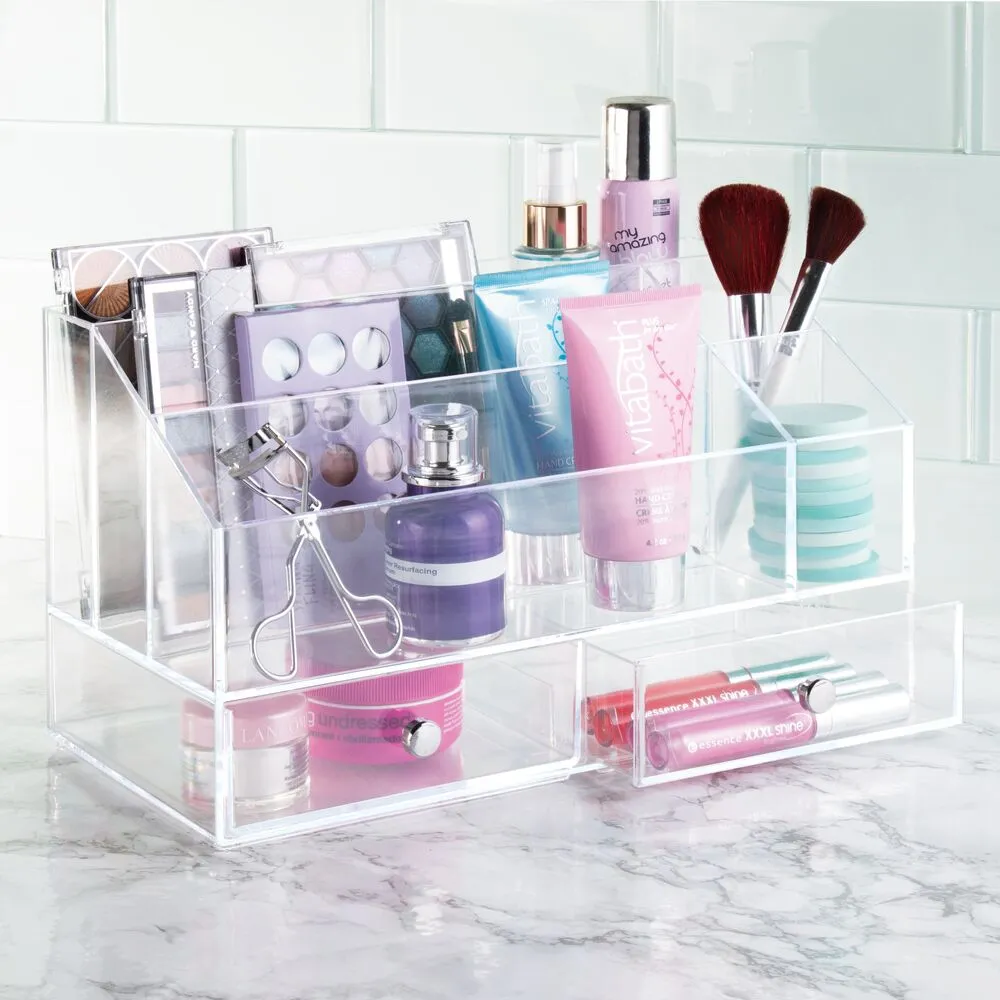 Drawers Palette & Nail Polish Organizer - 2 Drawer Clear