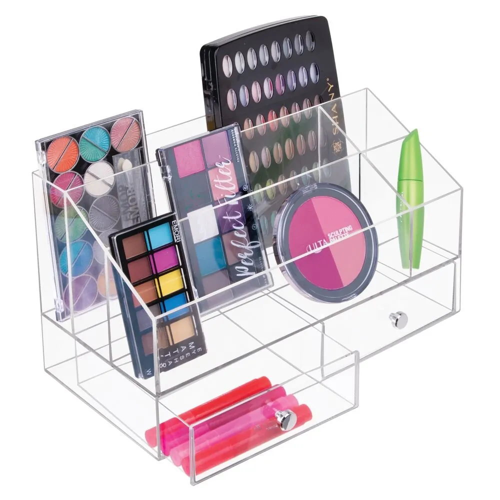 Drawers Palette & Nail Polish Organizer - 2 Drawer Clear