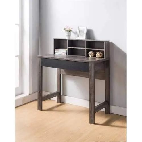 Elegant Desk With Top Storage Option, Brown