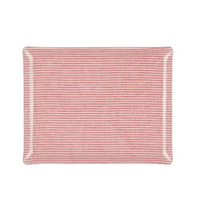 Fabric Tray Large Stripe Pink and White