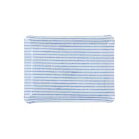 Fabric Tray Small Stripe Blue and White