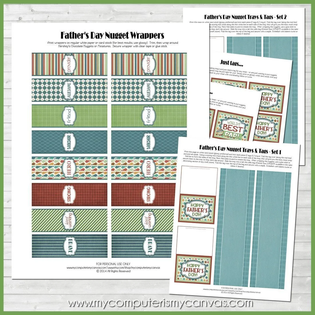 Father's Day Nugget Wrappers PRINTABLE