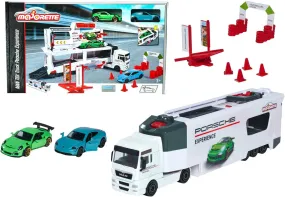 Feature-Packed Porsche Experience Playset with 2 Diecast Cars