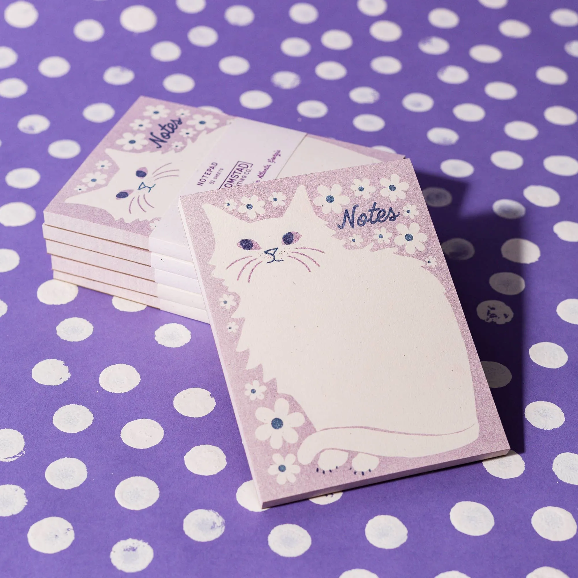 Floral Cat Notes Risograph Notepad