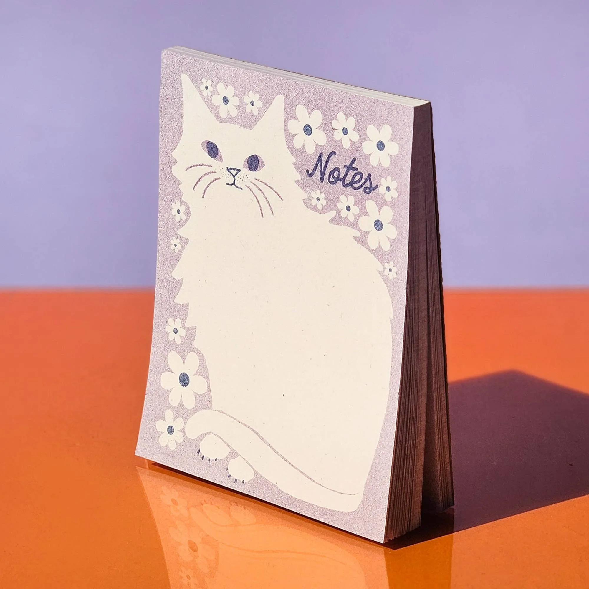 Floral Cat Notes Risograph Notepad