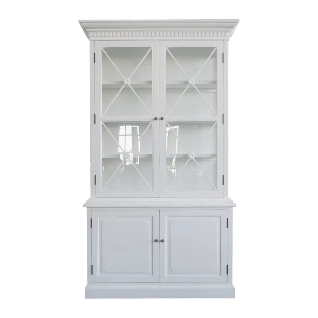 French Double-Door Sideboard & Hutch White