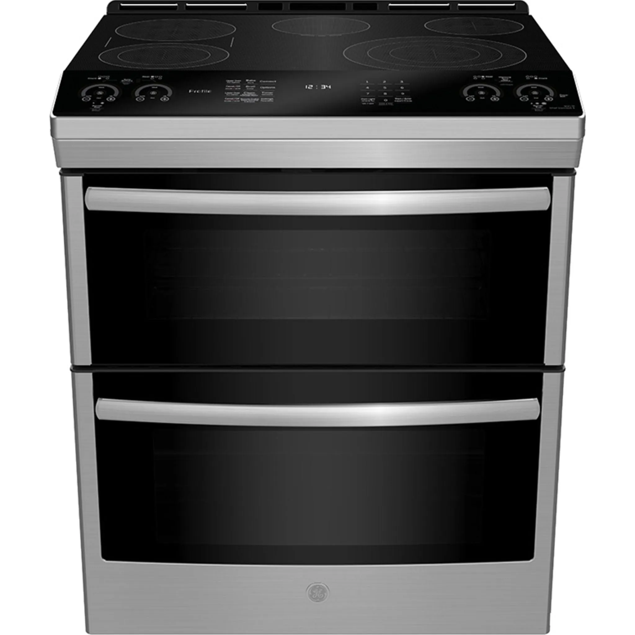 GE Profile 30" Slide-In Double Oven Electric Range with WiFi Connect Stainless Steel - PCS980YMFS