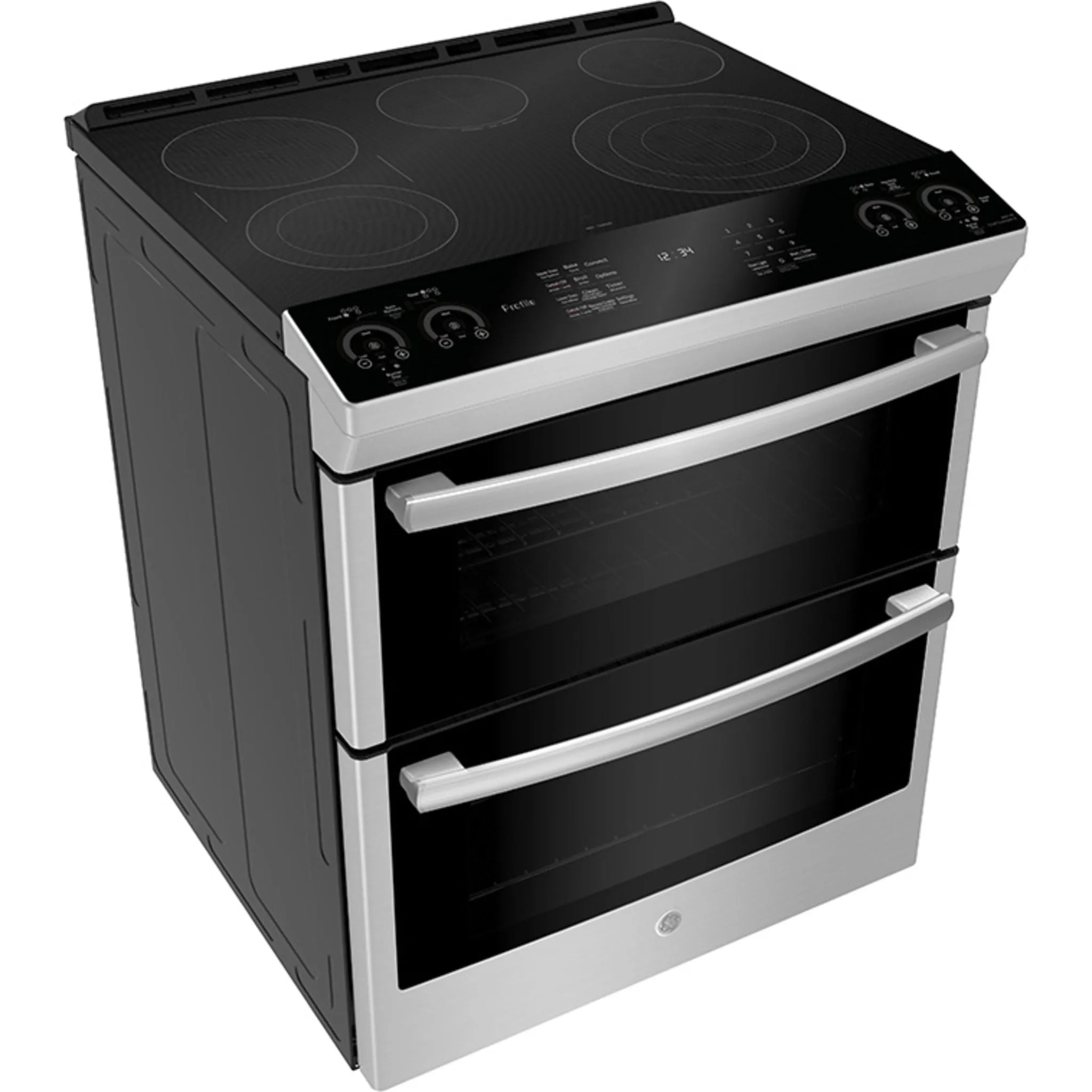 GE Profile 30" Slide-In Double Oven Electric Range with WiFi Connect Stainless Steel - PCS980YMFS