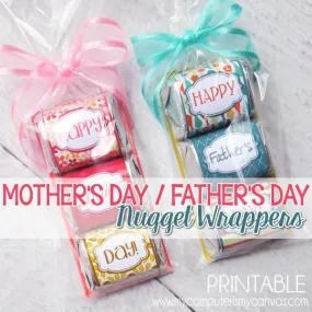 Happy Mother's Day & Father's Day Nugget Wrapper PRINTABLES