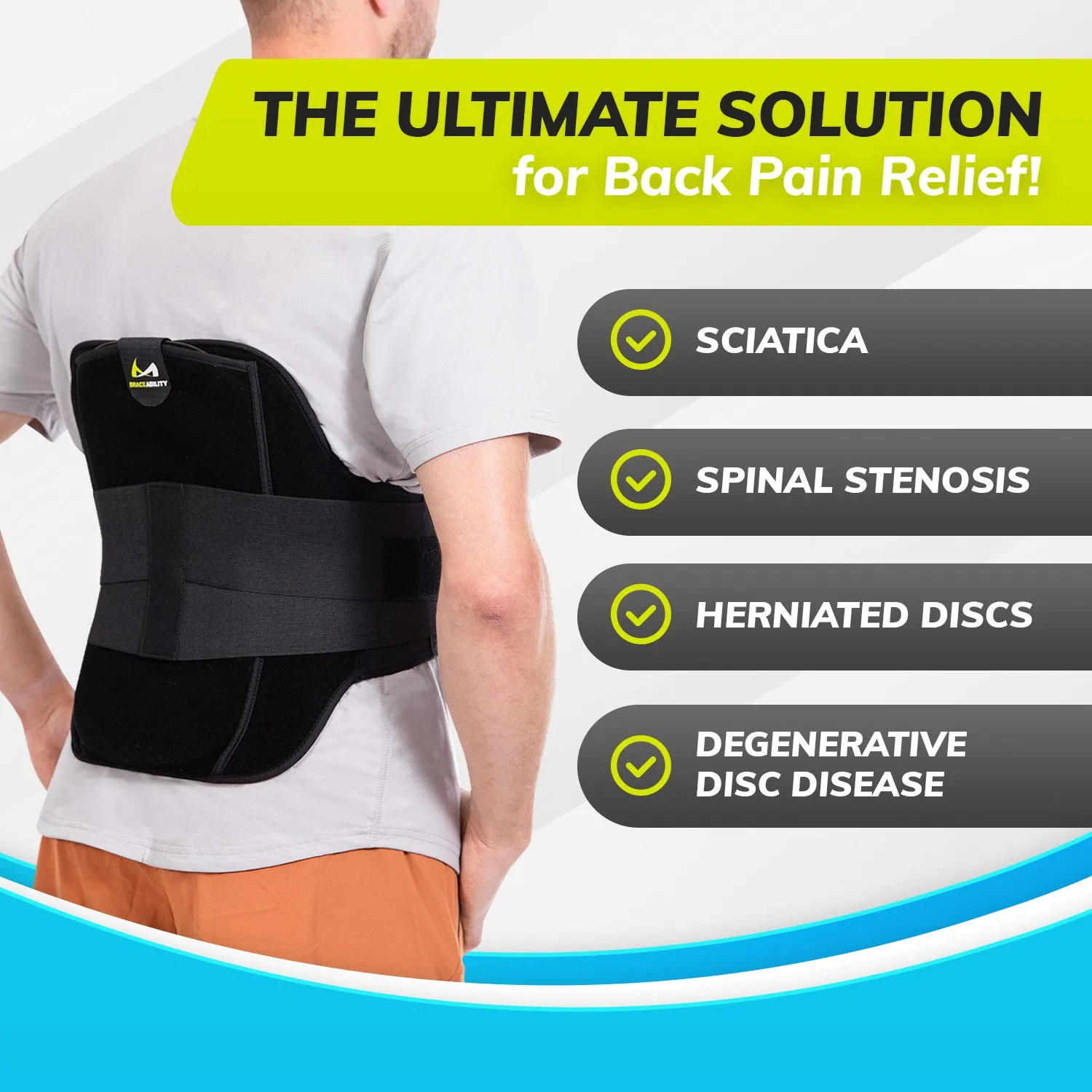 Herniated Disc Back Brace | Support Belt for Bulging, Slipped & Degenerative Herniation