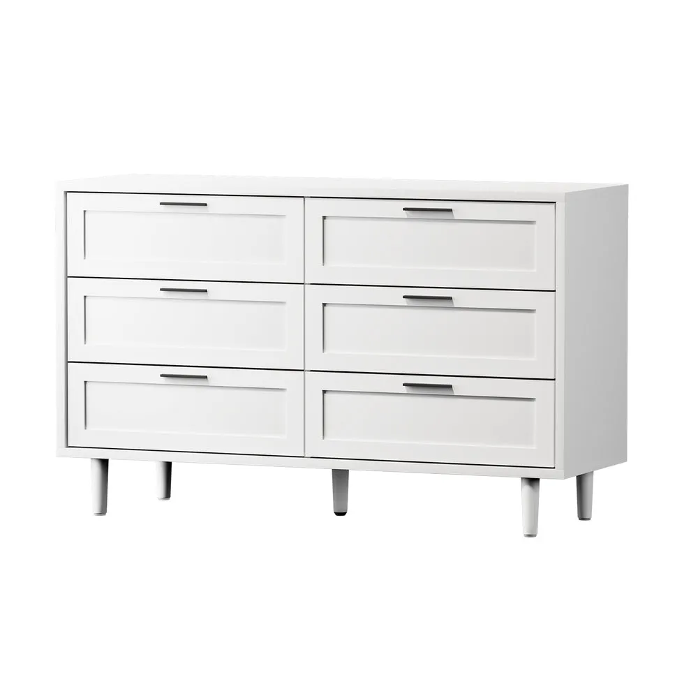 HVÍTUR 6 Chest of Drawers Dresser Tallboy White