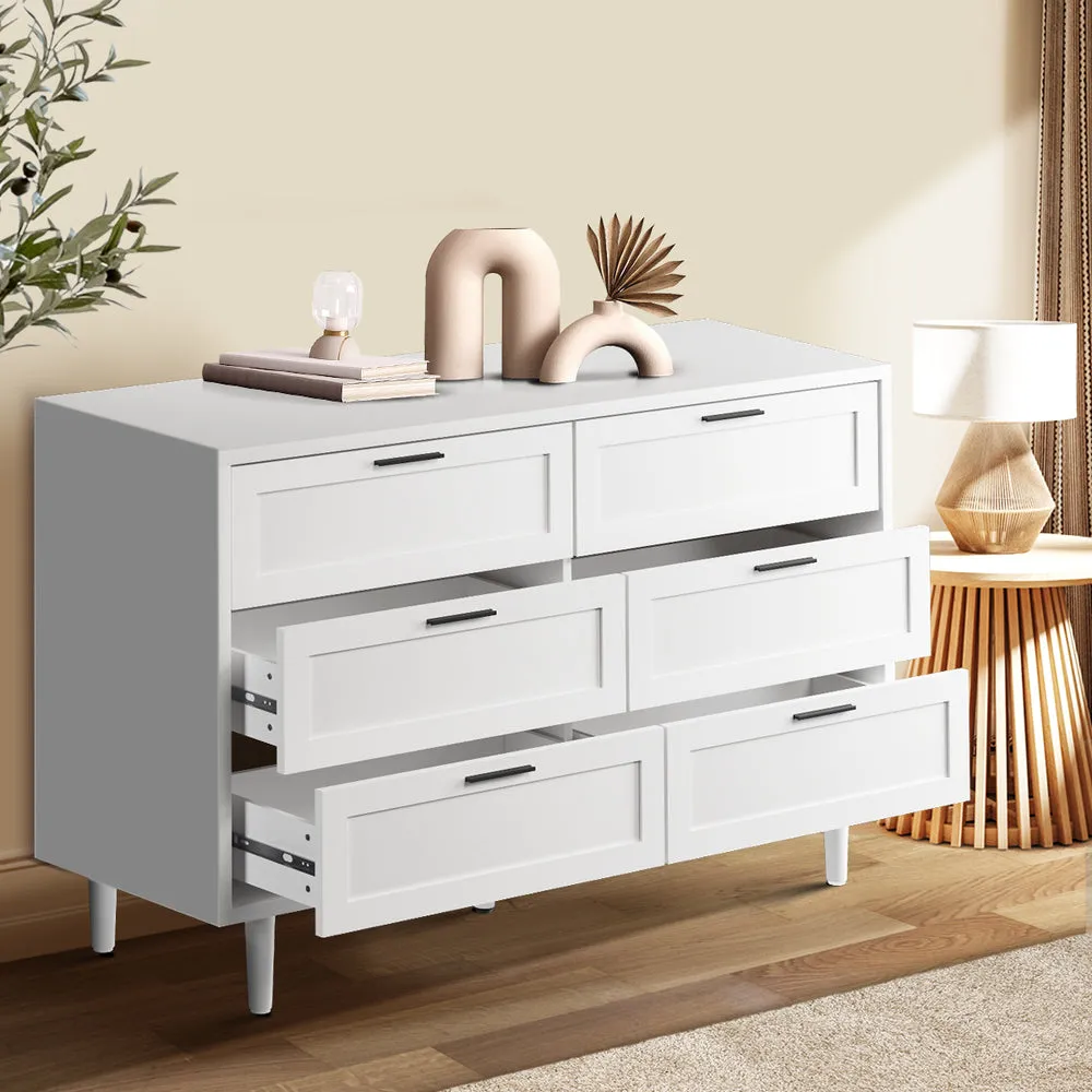 HVÍTUR 6 Chest of Drawers Dresser Tallboy White