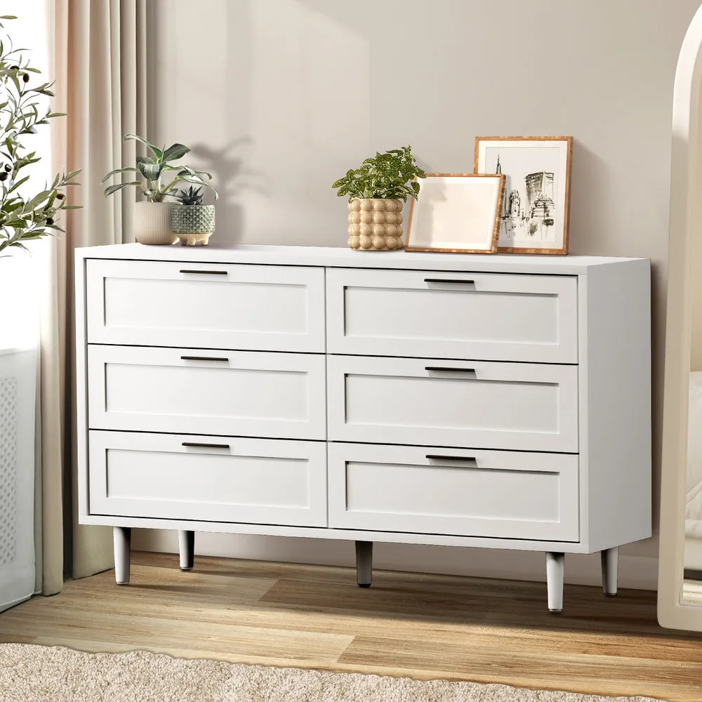 HVÍTUR 6 Chest of Drawers Dresser Tallboy White