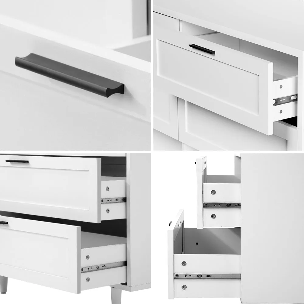 HVÍTUR 6 Chest of Drawers Dresser Tallboy White